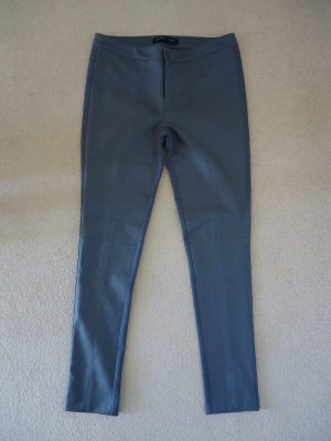 FOREVER UNIQUE GREY FAUX LEATHER FRONT TROUSERS