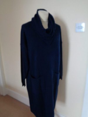 JCL NAVY KNITTED DRESS WITH MATCHING SNOOD