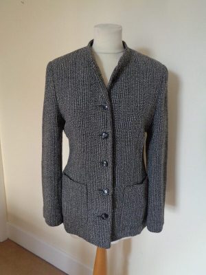 DONNAERRE BLACK AND WHITE TWEED JACKET