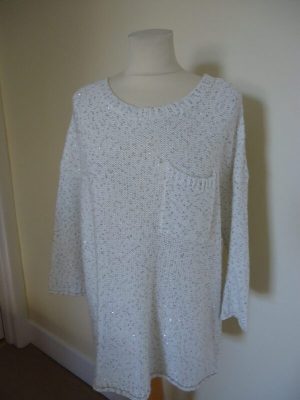 WHISTLES CREAM JUMPER WITH SILVER SEQUIN DETAIL