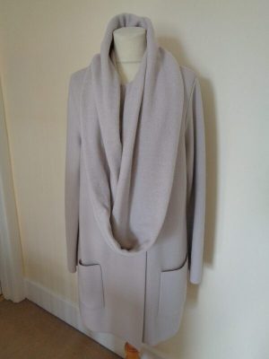 ANNECLAIRE BEIGE VIRGIN WOOL COAT/CARDIGANE WITH SEPARATE SCARF/COLLAR