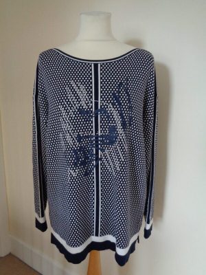 FABER BLUE AND WHITE PRINT JUMPER WITH STUD DETAIL