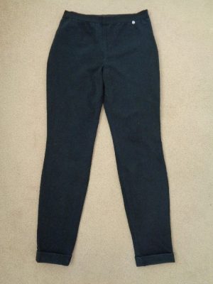 MARC CAIN BLACK TROUSERS WITH CUFF HEM DETAIL – SIZE 12