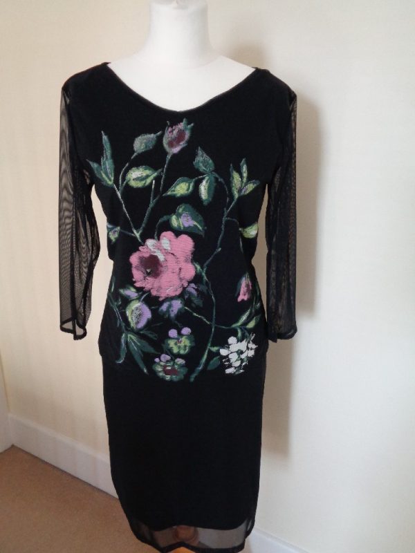 JEAN PAUL BLACK AND FLORAL PRINT SKIRT AND TOP