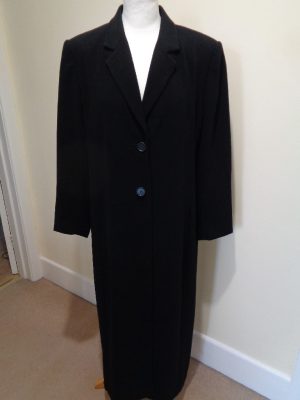 OLSEN BLACK LONG DRESS COAT