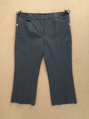DOLCE&GABBANA (D&G) NAVY BLUE COTTON CROPPED TROUSERS