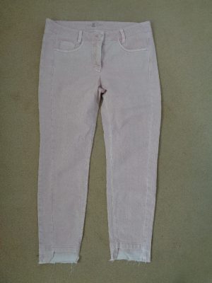 LUISA CERANO PALE PINK JEANS WITH FRAYED HEM DETAIL