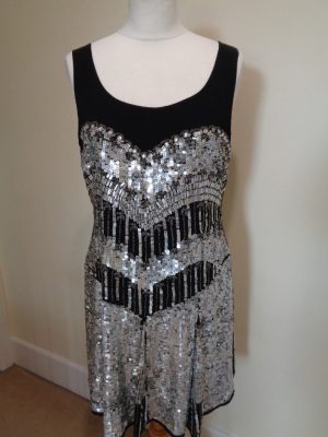 MONSOON FUSION BRAND NEW BLACK AND SILVER SEQUIN DRESS