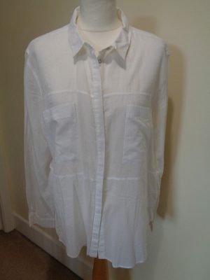 WHISTLES WHITE COTTON SHIRT WITH POCKETS