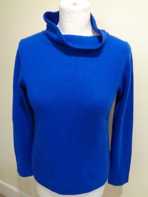 HOBBS BRIGHT BLUE WOOL AND CASHMERE JUMPER