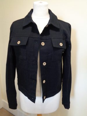 SAINT & SOFIA BLACK CARNABY JACKET WITH GOLD BUTTONS