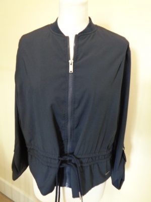 RINO & PELLE BRAND NEW NAVY BLUE ZIPPED JACKET WITH DRAWSTRING DETAIL