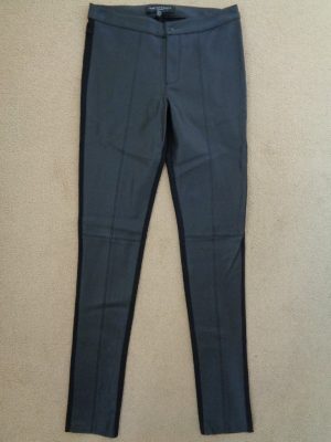 FOREVER UNIQUE BRAND NEW NELL BLACK FAUX LEATHER FRONT TROUSERS