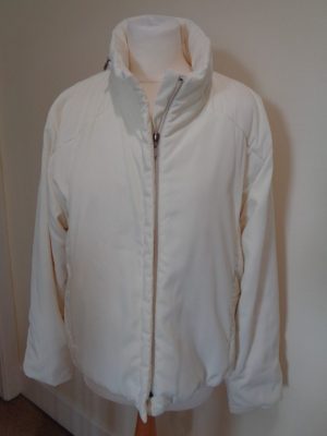 CREENSTONE CREAM PADDED JACKET WITH CONCEALED HOOD