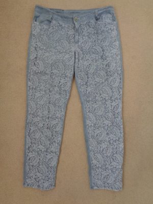 MARC CAIN BLUE JEANS WITH LACE FRONT DETAIL